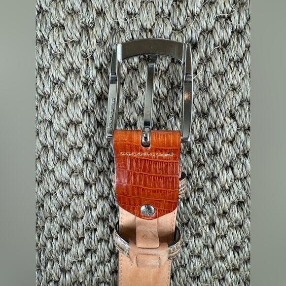 AS Bell ~ Italian Colorful Patchwork Leather Belt Men’s - Picture 4 of 9